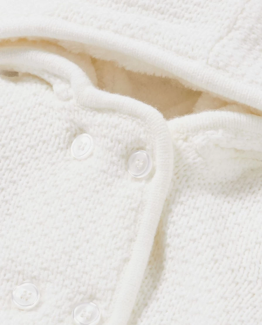 Blukids Newborn Double-Breasted Hooded Cardigan for Baby Girls