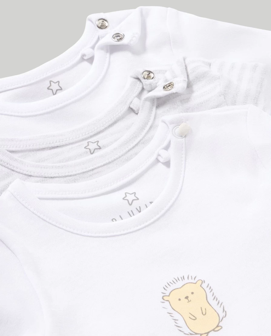 Blukids 3-Pack Long Sleeve Bodysuits for Babies - Soft Cotton Newborn Essentials