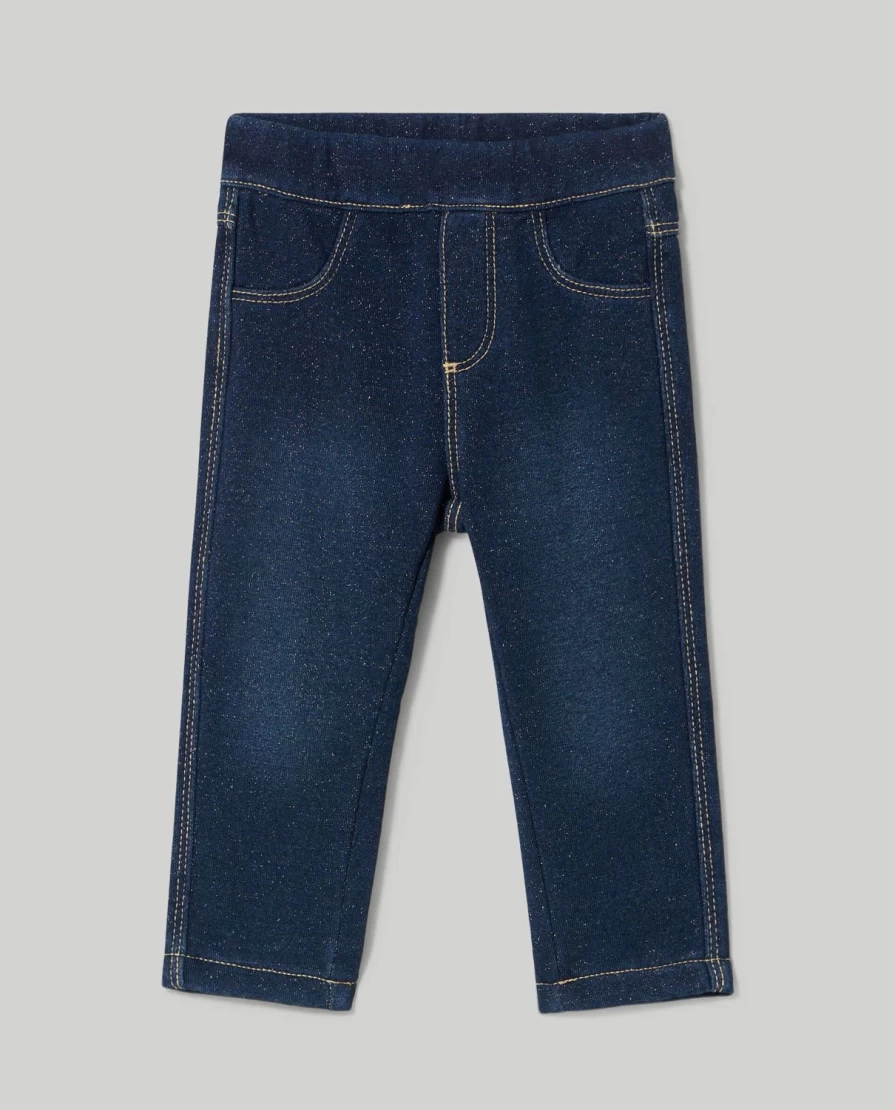 Blukids Newborn Girls' Treggings with Lurex Thread - Stylish & Comfortable Baby Pants