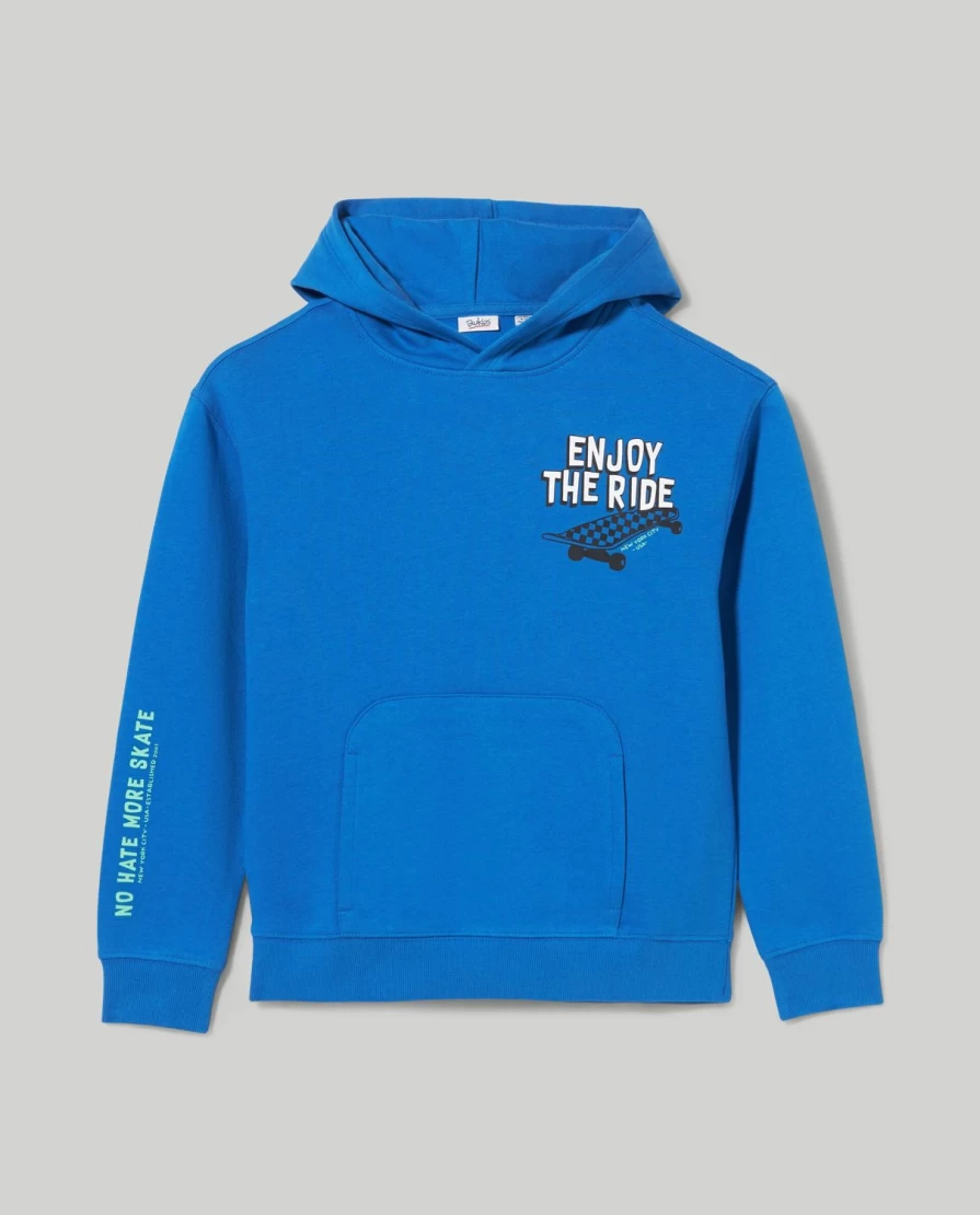 Blukids Youth Boys' Hooded Sweatshirt with Cool Prints - Comfortable Pullover for Kids