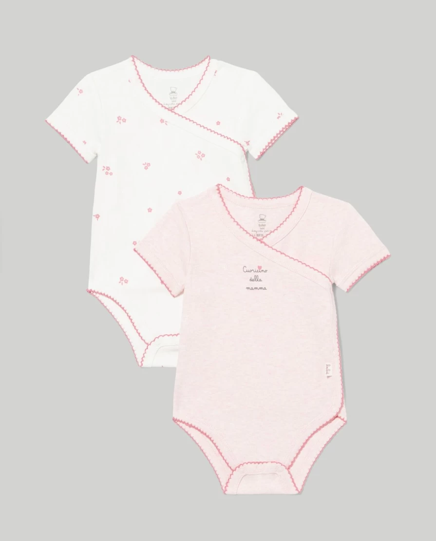 "Blukids Pack of 2 Pure Cotton Interlock Bodysuits for Newborns – Soft Baby Essentials"