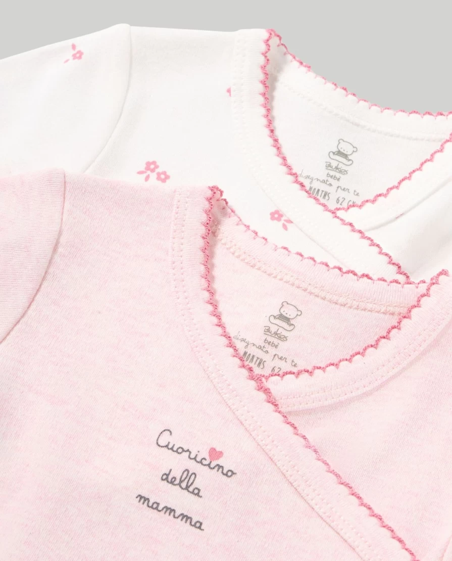 "Blukids Pack of 2 Pure Cotton Interlock Bodysuits for Newborns – Soft Baby Essentials"