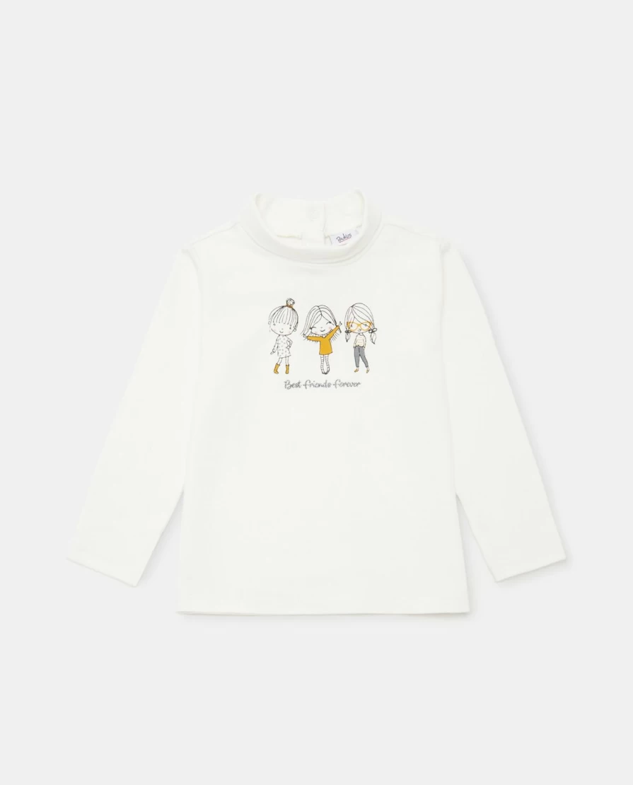 Blukids Newborn Baby High Neck Printed T-Shirt - Soft Cotton Cute Infant Tee