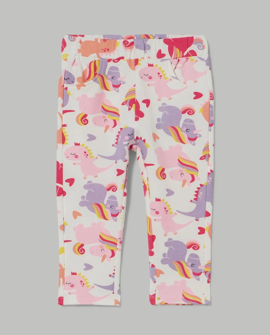 Blukids Newborn Baby Girl's Soft Stretch Cotton Trousers