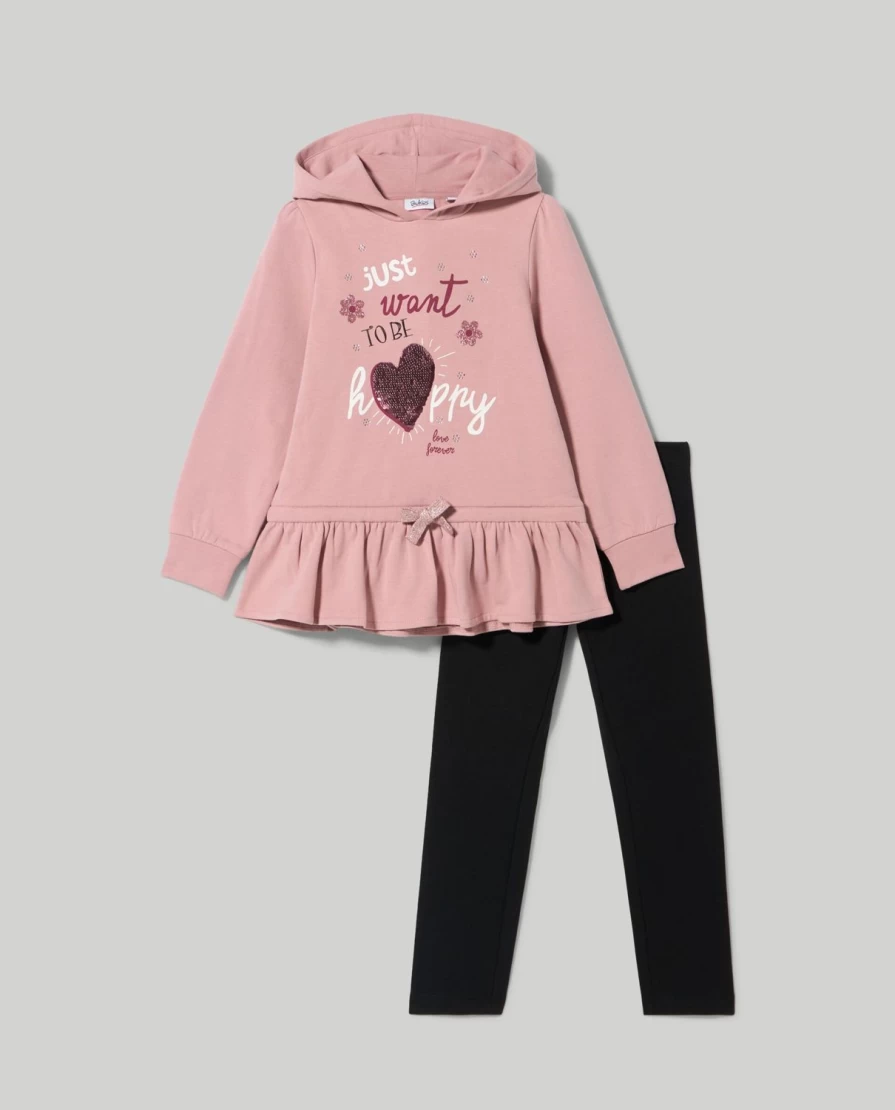 Blukids Girls' Soft Brushed Fleece Jogger Set - Cozy Kids Jogging Outfit