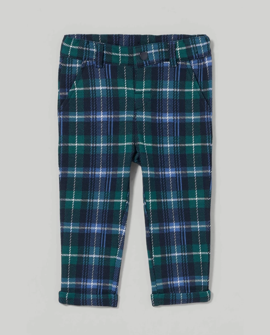 Blukids Newborn Checkered Pattern Trousers for Babies - Soft Cotton Comfort