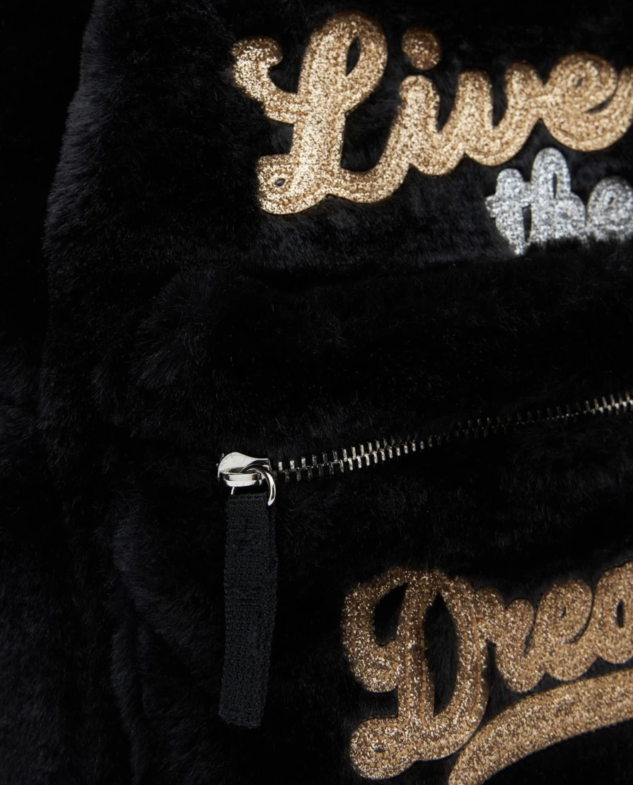 Blukids Kids Glitter Faux Fur Backpack for Girls & Boys - Sparkly Children's Fashion School Bag
