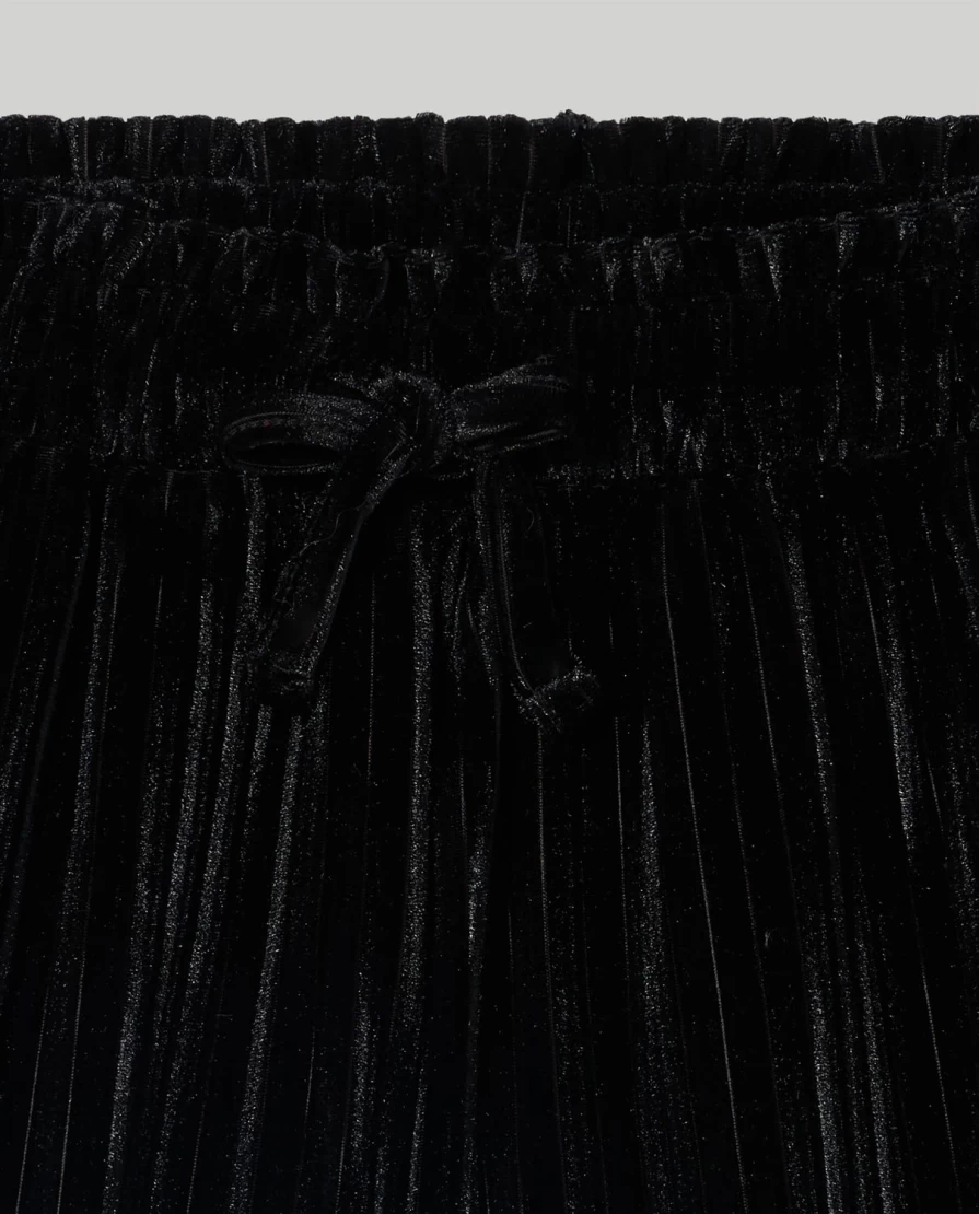 Blukids Girls' Pleated Chenille Trousers for Children - Soft & Stylish Comfort Pants