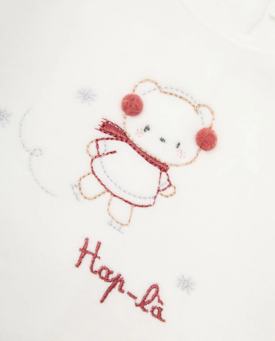 Blukids Baby Unisex Chenille Onesie with Embroidered Designs - Soft & Cozy Newborn Romper