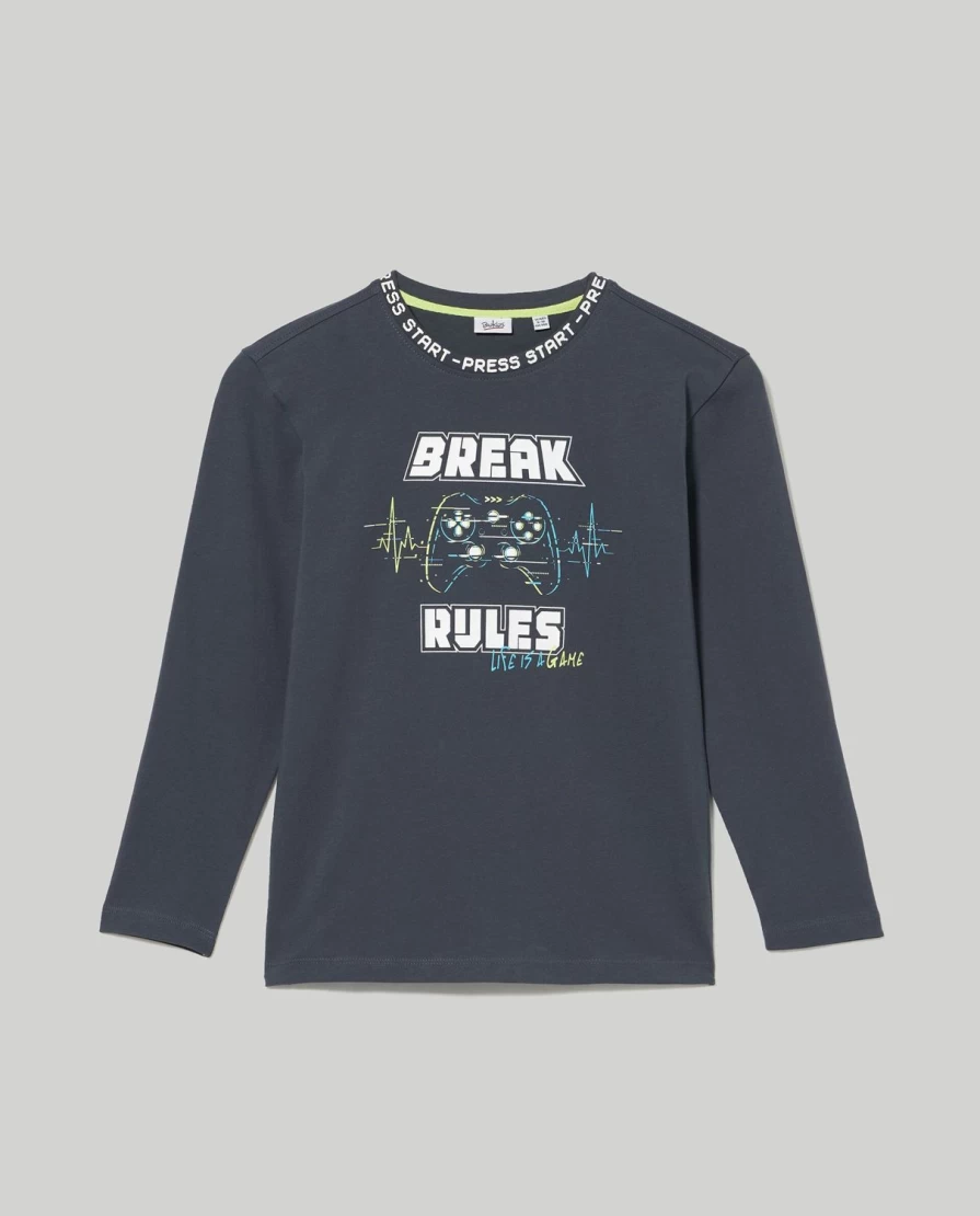 Blukids Youth Pure Cotton T-Shirt with Fun Boy Prints - Soft & Comfortable Kids Tee