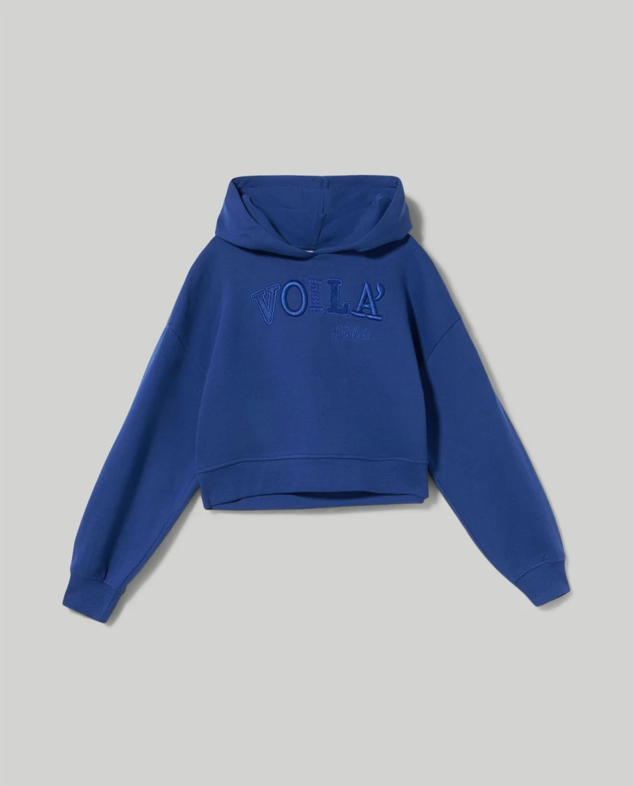 Blukids Youth Cotton Cropped Sweatshirt for Girls - Comfortable Fit Casual Pullover