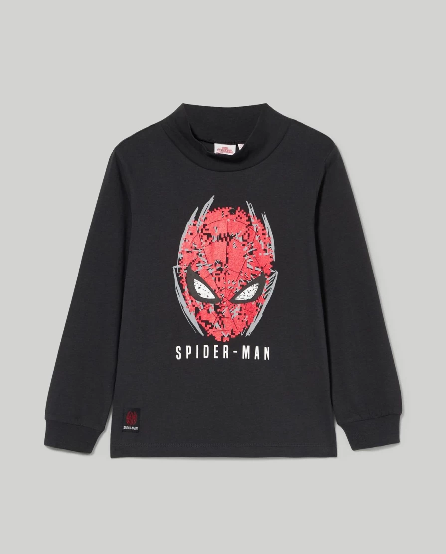 Blukids Kids' Spider-Man Print Pure Cotton Turtleneck Sweater for Children