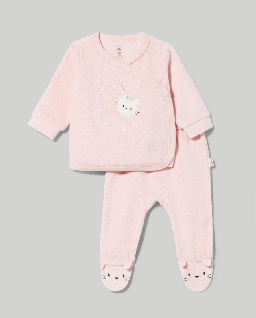 Blukids Newborn Baby Chenille Outfit Set - Soft Cozy Unisex Infant Romper & Hat