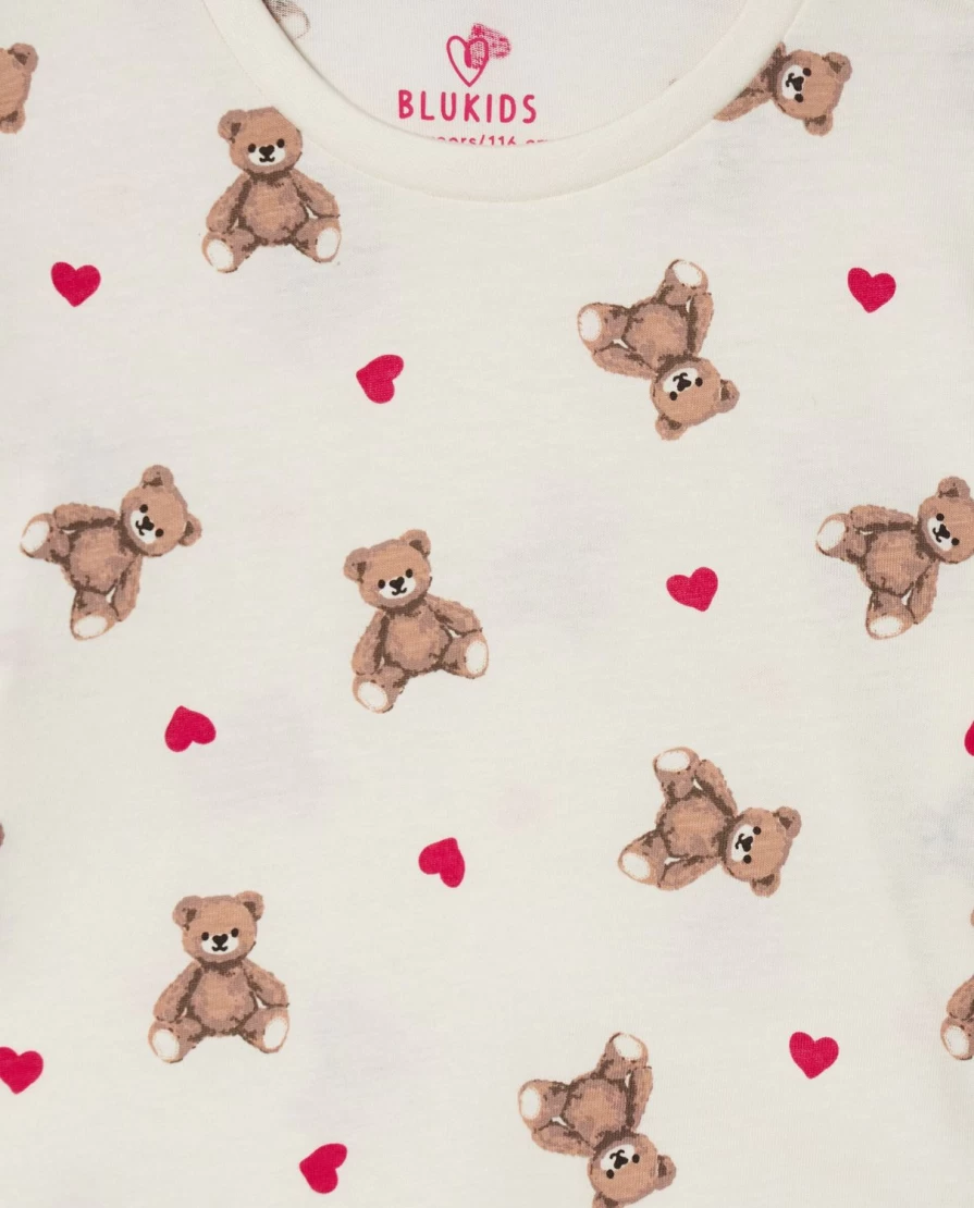 Blukids Girls' 100% Pure Cotton Long Pajama Set - Comfortable Children's Sleepwear