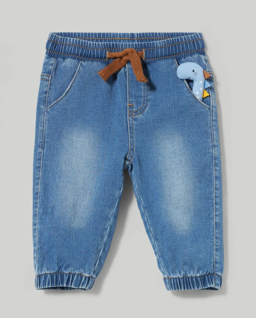 Blukids Newborn Baby Denim Jeans and Sweatshirt Outfit Set