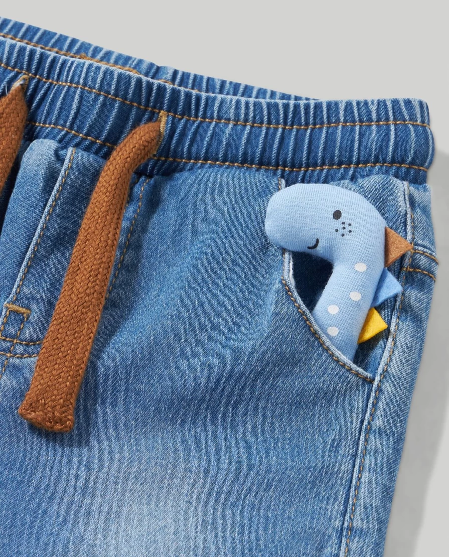 Blukids Newborn Baby Denim Jeans and Sweatshirt Outfit Set