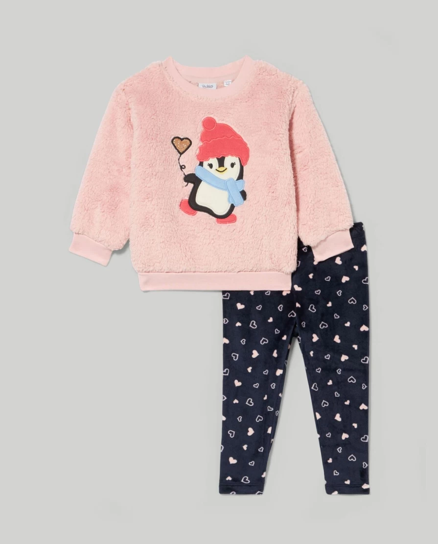 Blukids Newborn Baby Girl Teddy Jogging Set - Cozy Two-Piece Outfit