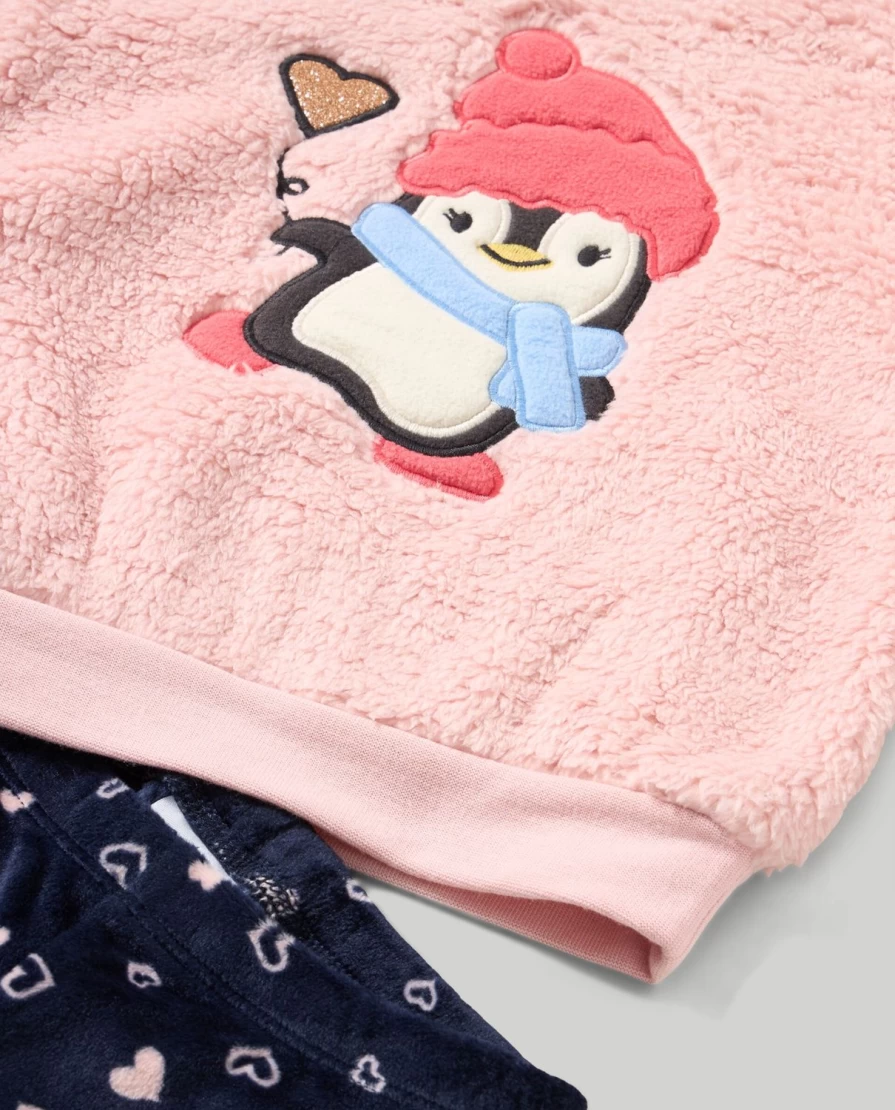 Blukids Newborn Baby Girl Teddy Jogging Set - Cozy Two-Piece Outfit