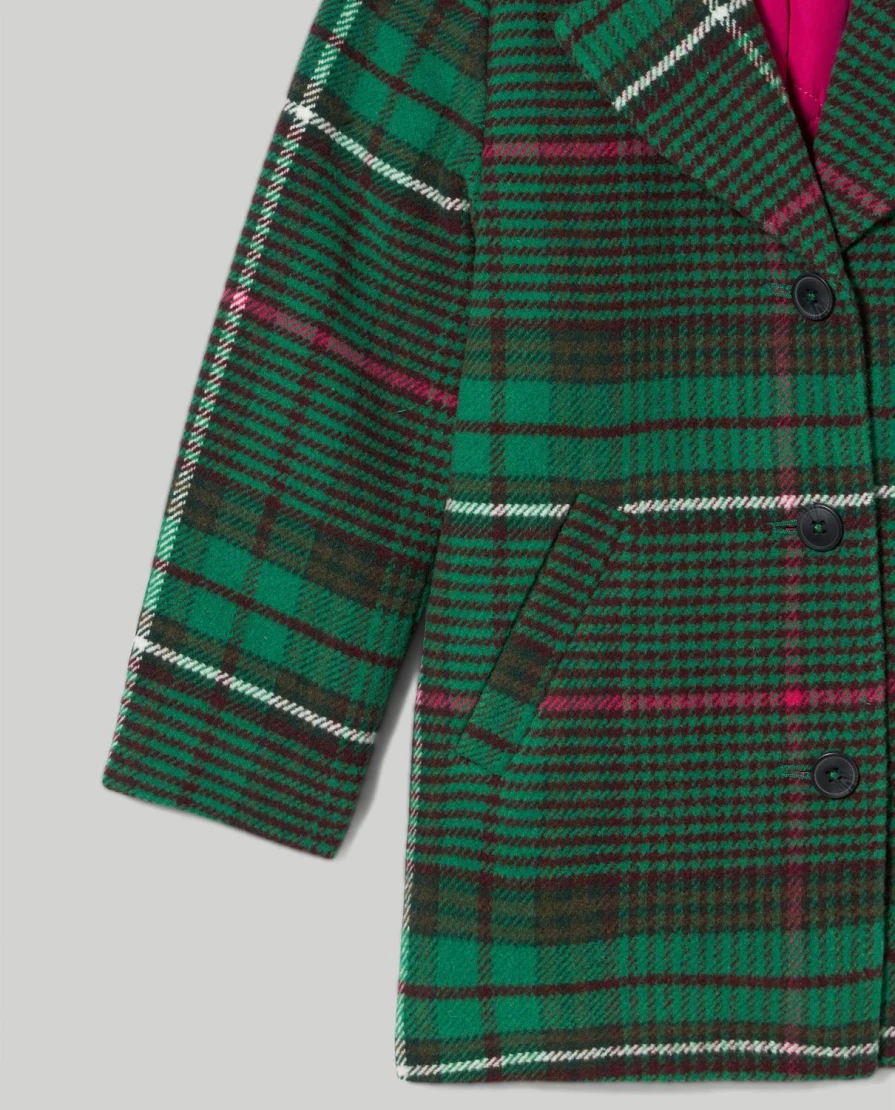Blukids Girls Scottish Plaid Wool Coat for Children - Traditional Tartan Winter Jacket