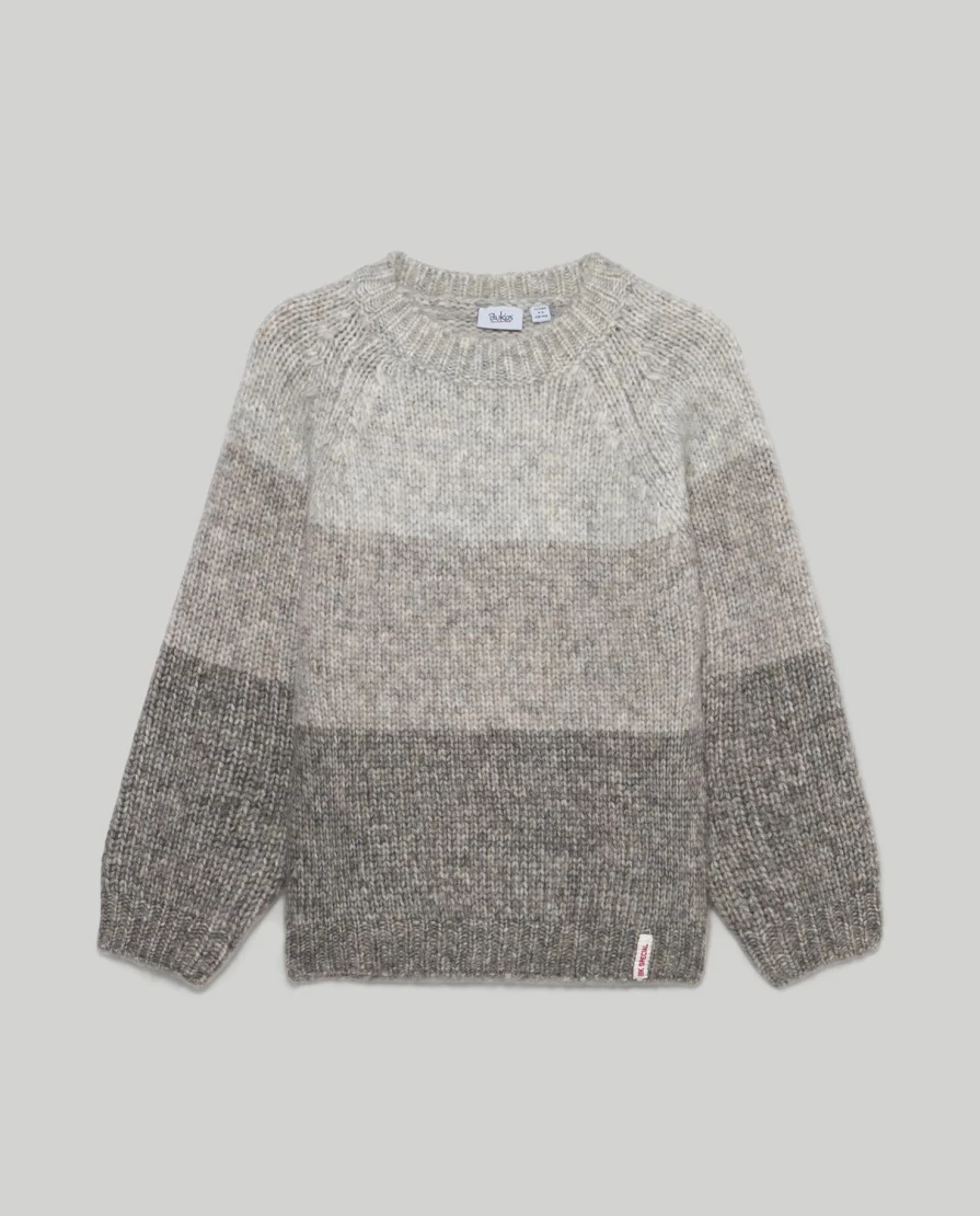 Blukids Kids Striped Jacquard Crewneck Sweatshirt for Boys and Girls