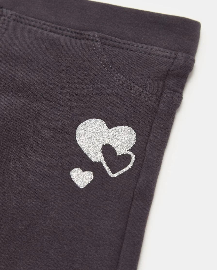 Blukids Newborn Girls' Glitter Treggings - Stretch Cotton Fleece Comfort