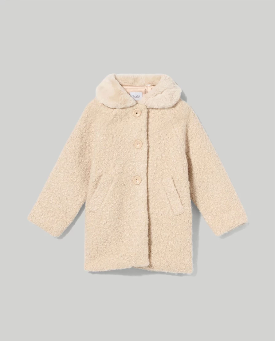 Blukids Girls Teddy Fleece Raglan Coat - Soft & Warm Kids Outerwear