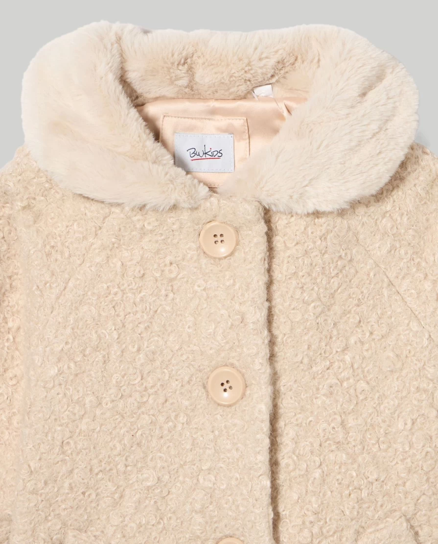 Blukids Girls Teddy Fleece Raglan Coat - Soft & Warm Kids Outerwear