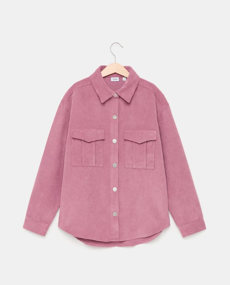 Blukids Youth Oversized Corduroy Shirt for Girls - Comfortable & Stylish Casual Wear