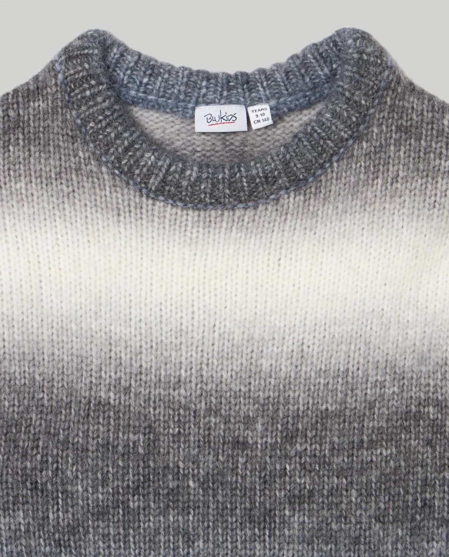 Blukids Youth Jacquard Wool Blend Crewneck Sweater for Boys