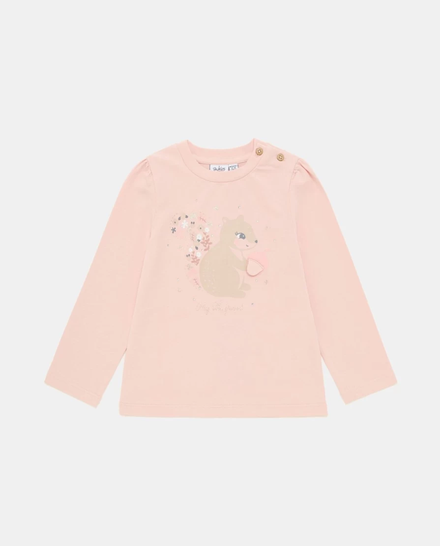 Blukids Newborn Baby Girl's Soft Stretch Cotton Printed T-Shirt