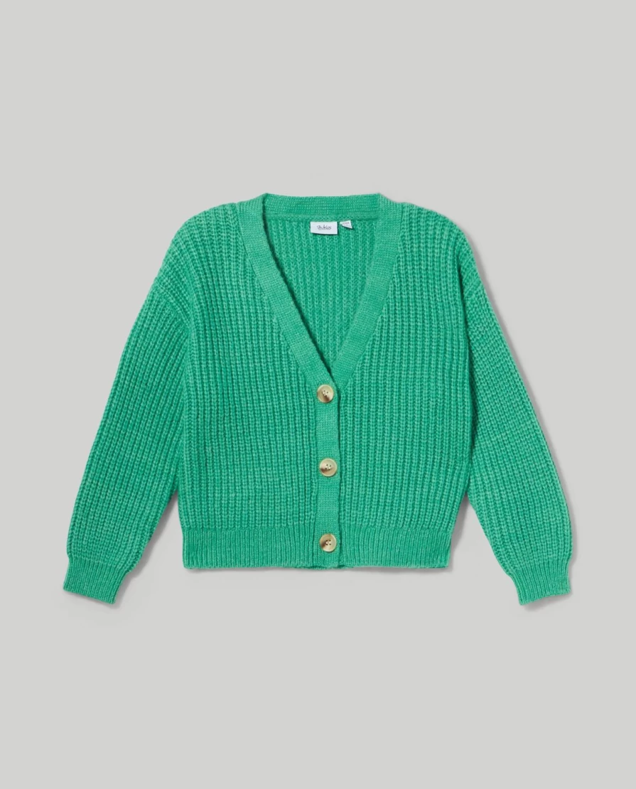 "Blukids Girls Cotton Blend V-Neck Cardigan – Soft & Comfortable Kids Sweater"