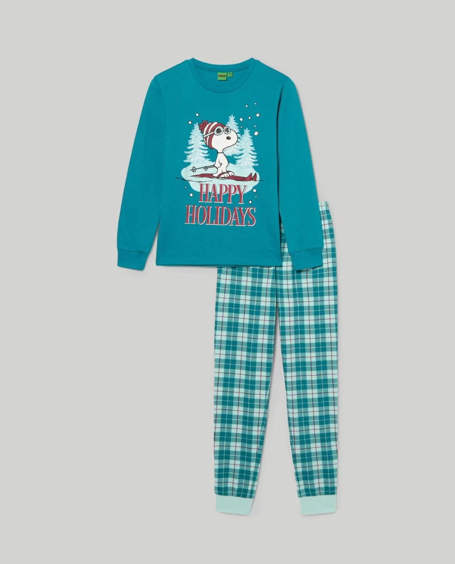Blukids Youth Long Snoopy Sweatshirt Pajamas for Boys - Cozy Cartoon Sleepwear
