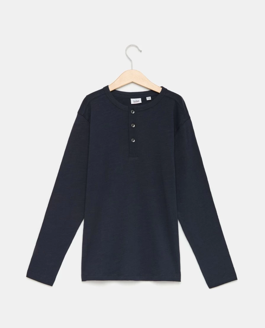 "Blukids Youth Pure Cotton Button Crew-Neck Sweater for Boys"