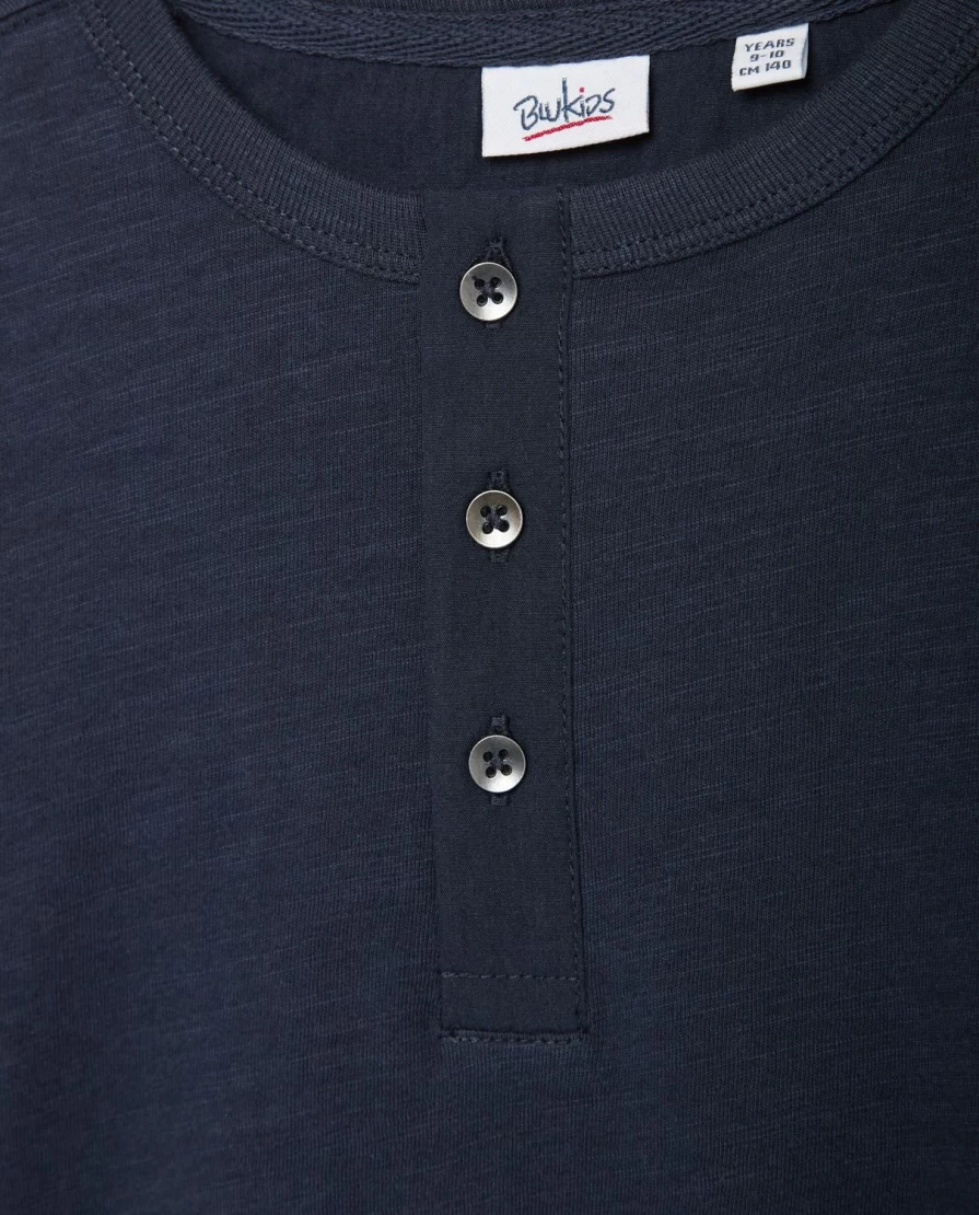 "Blukids Youth Pure Cotton Button Crew-Neck Sweater for Boys"