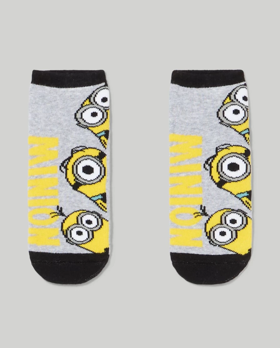 Blukids Non-Slip Minions Socks for Kids - Fun & Grippy Children's Ankle Socks