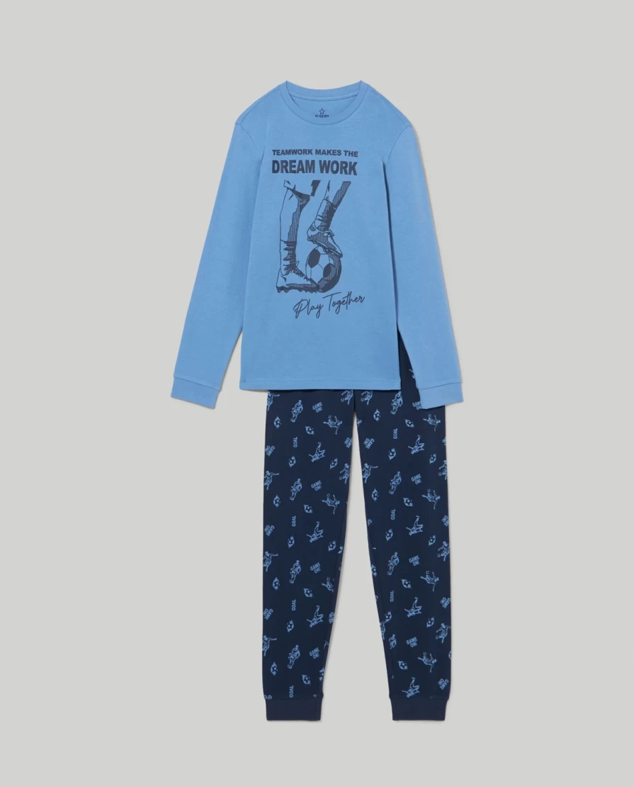 Blukids Youth Pure Cotton Pajama Set for Boys - Soft & Comfortable Sleepwear