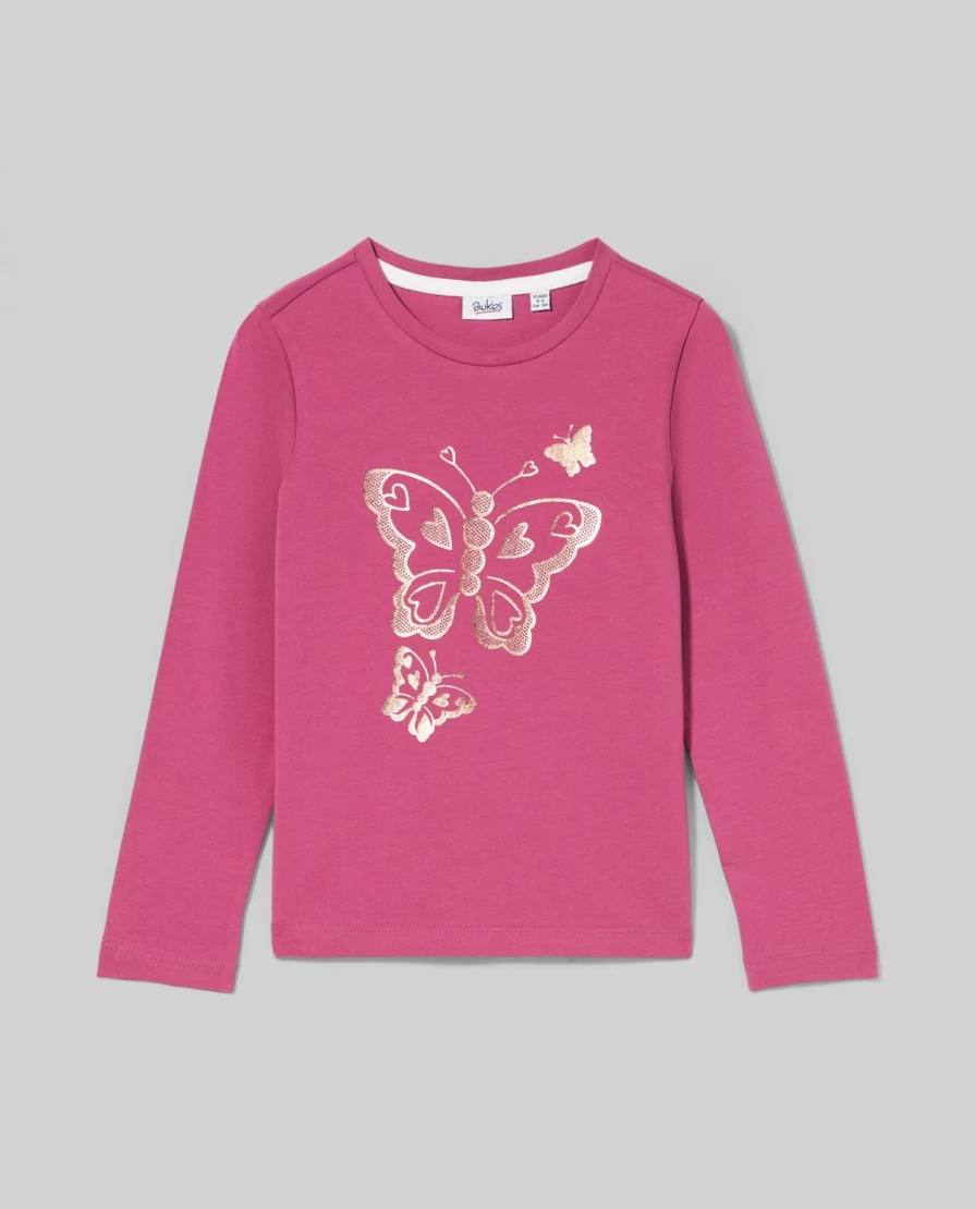 Blukids Girls' Stretch Cotton Long Sleeve T-Shirt for Kids - Comfortable & Stylish