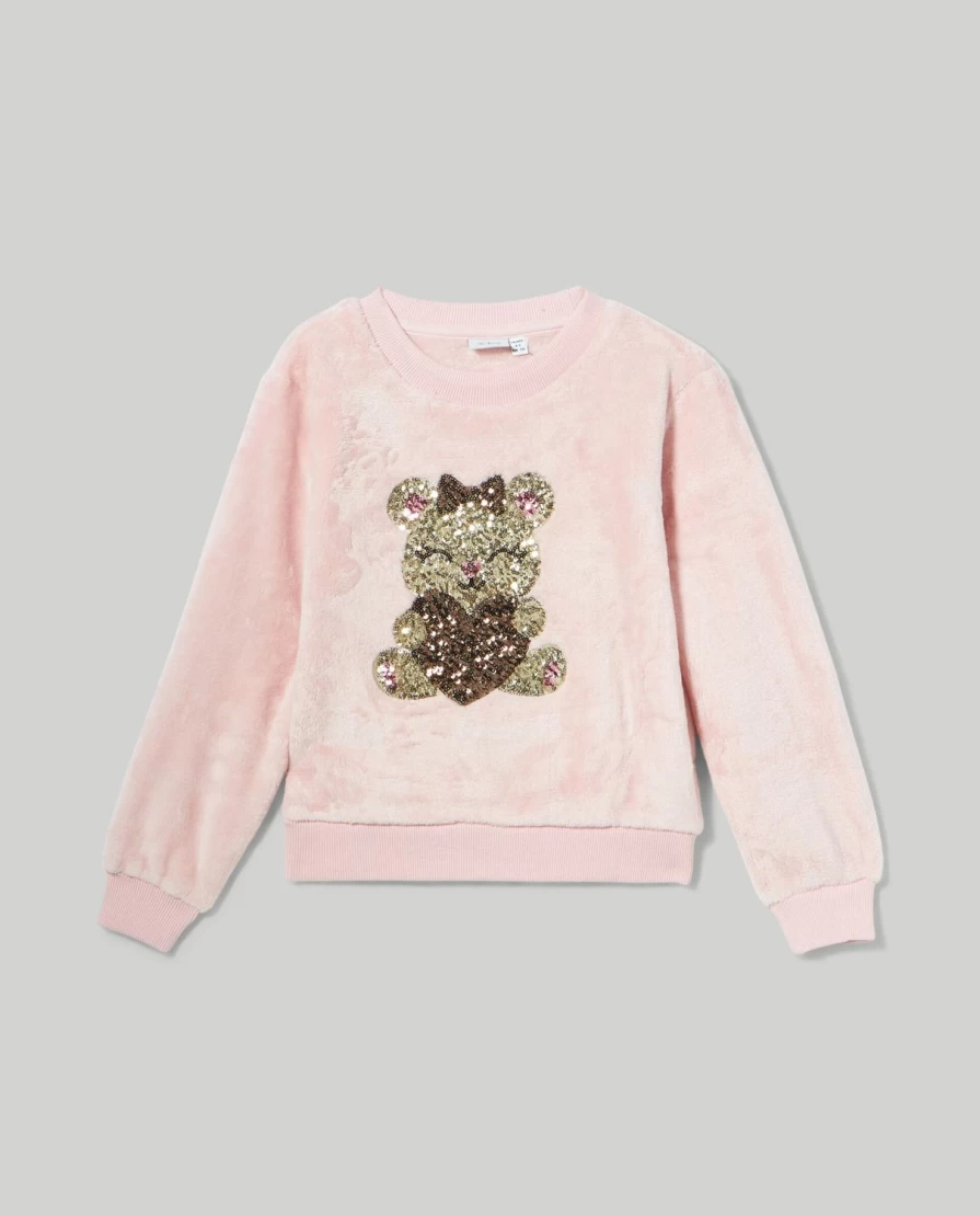 Blukids Girls' Sparkling Sequins Fleece Sweatshirt for Children - Cozy & Stylish Kids Pullover