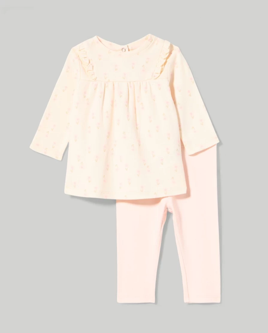 Blukids Newborn Baby Girls Pure Cotton Jogging Set - Soft & Comfortable 2-Piece Outfit