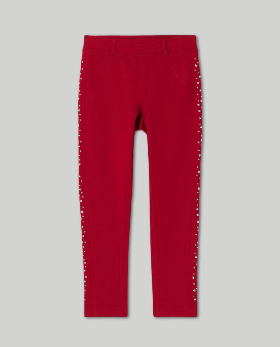 Blukids Girls' Stretch Cotton Brushed Fleece Treggings for Children - Soft Winter Leggings