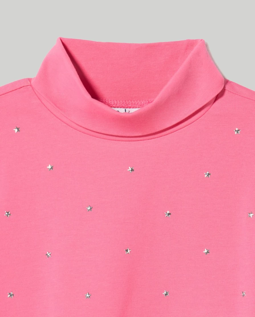 Blukids Girls' Stretch Cotton Turtleneck Top for Children - Soft Comfortable Long Sleeve Shirt