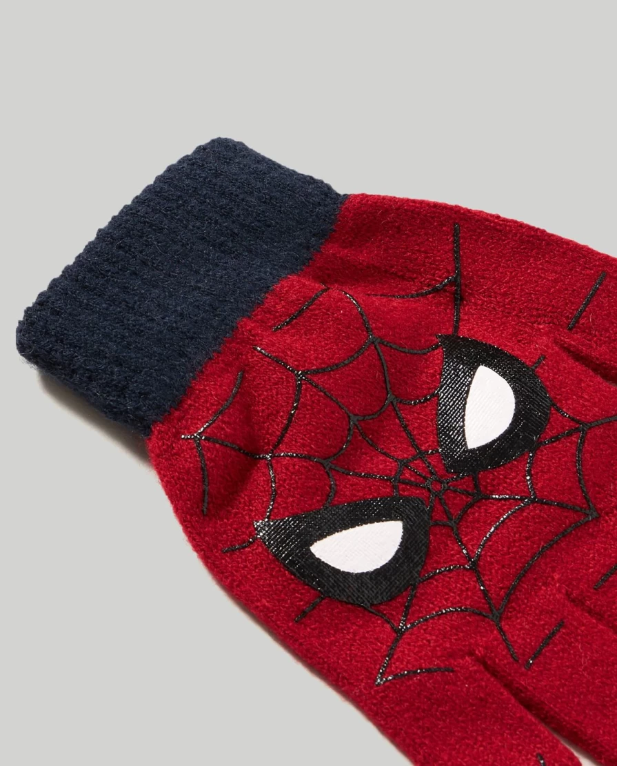 Blukids Spiderman Print Tricot Gloves for Kids - Children's Superhero Winter Gloves