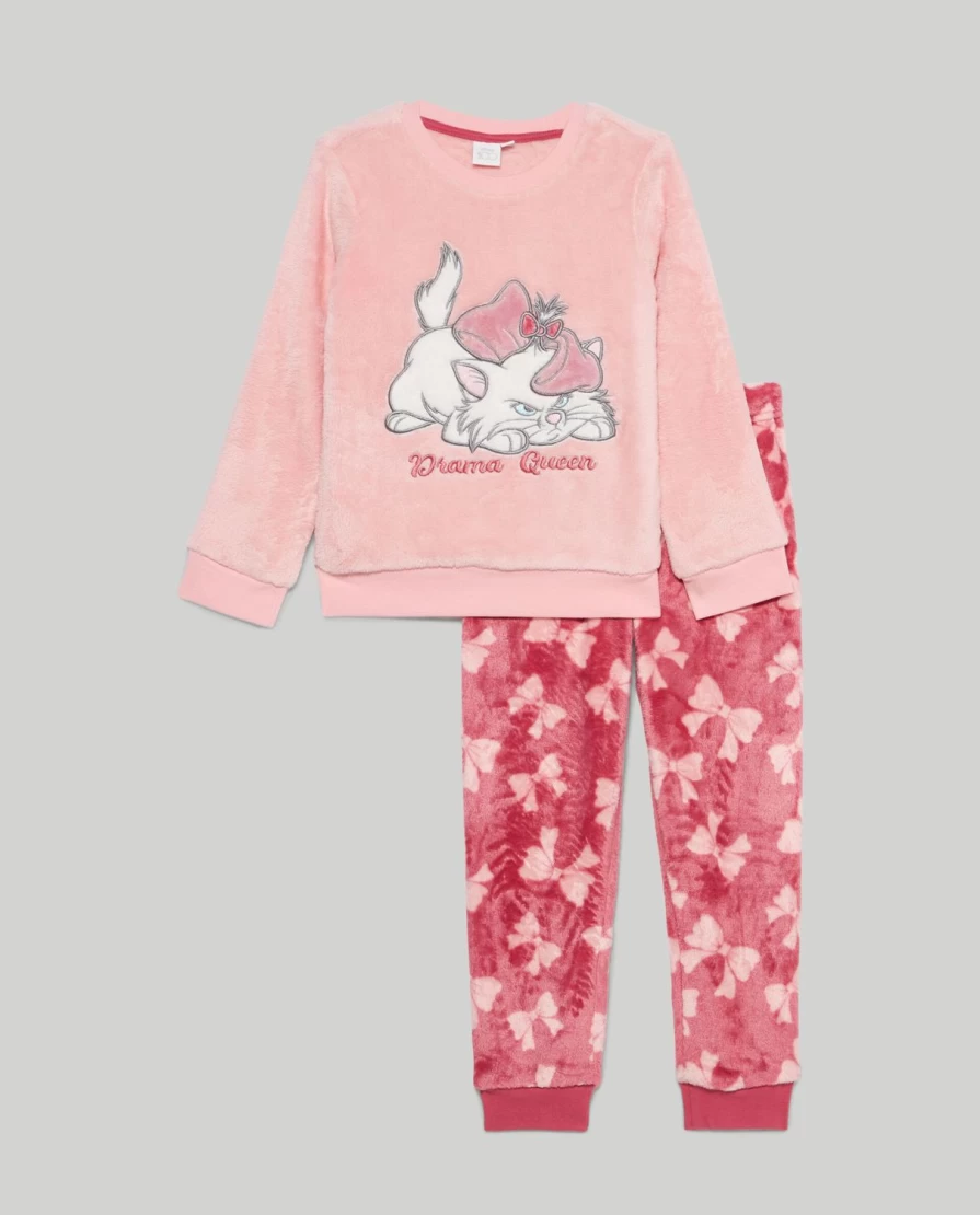 Blukids Girls' Coral Fleece Long Sleeve Pajama Set - Soft & Cozy Kids Sleepwear