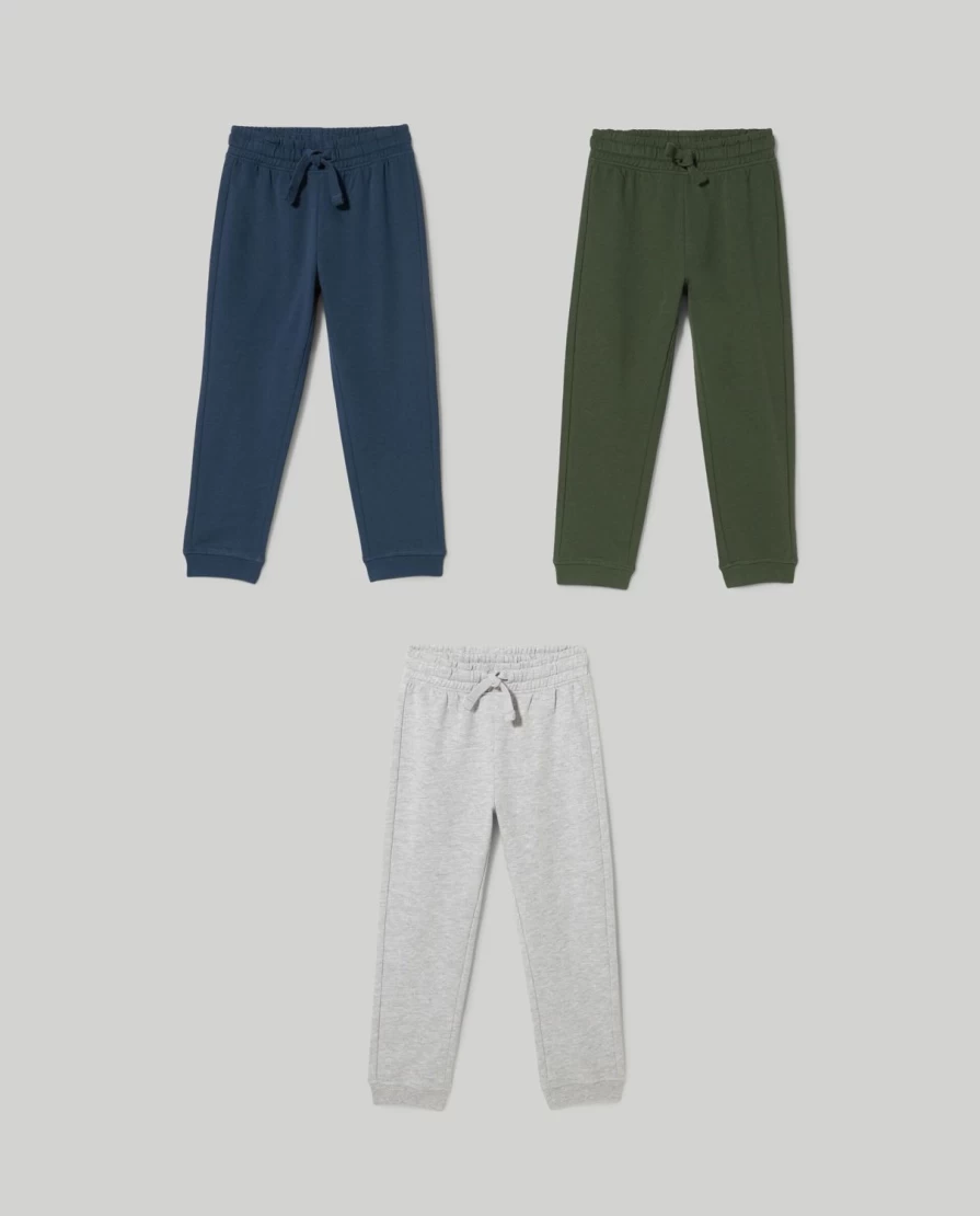 Blukids 3-Pack Boys' Cotton Joggers for Children - Comfortable Play & Lounge Pants