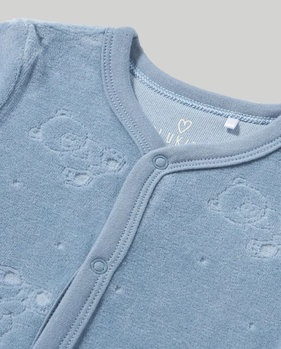 Blukids Newborn Velor Onesie - Soft & Cozy Baby Romper for Birth