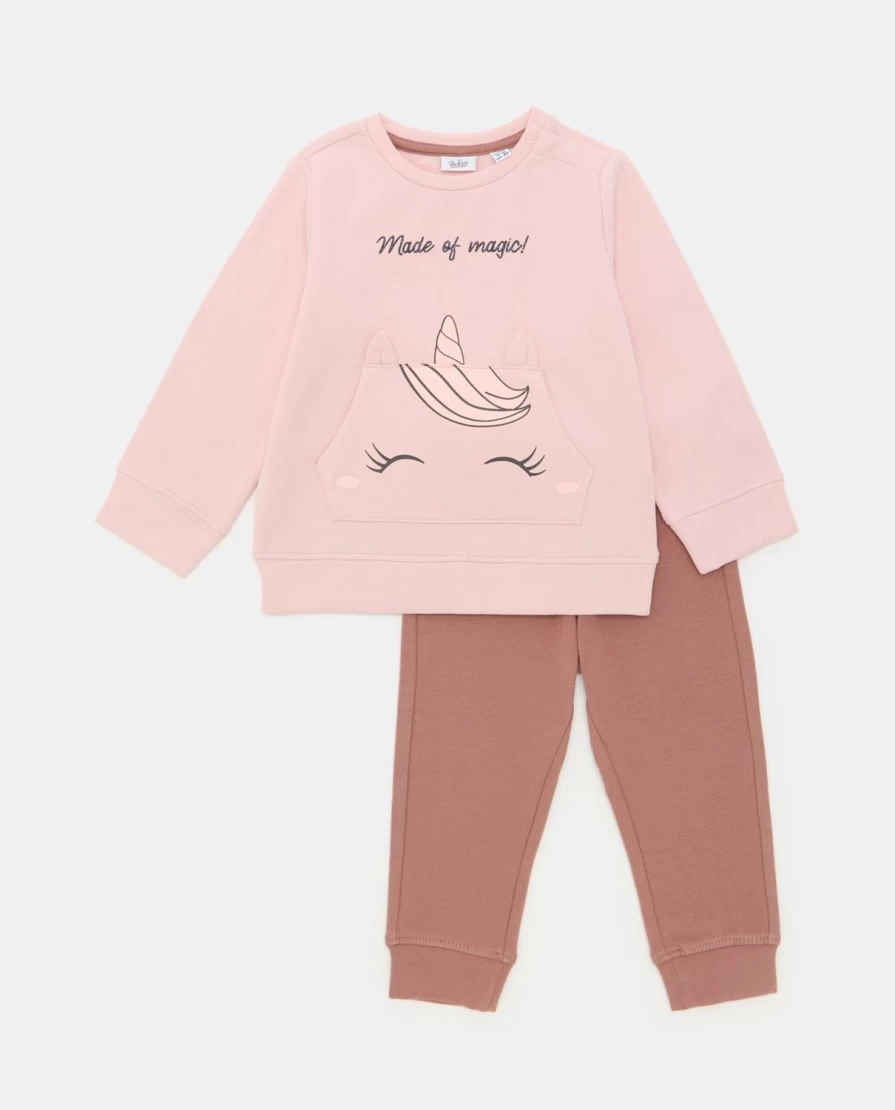 Blukids Newborn Baby Girls Printed Stretch Cotton Jogging Set