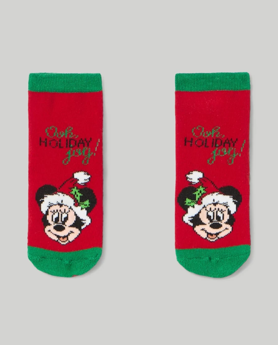Blukids Mickey Mouse Infant Non-Slip Gripper Socks for Babies - Cute Cartoon Character Anti-Skid Footies