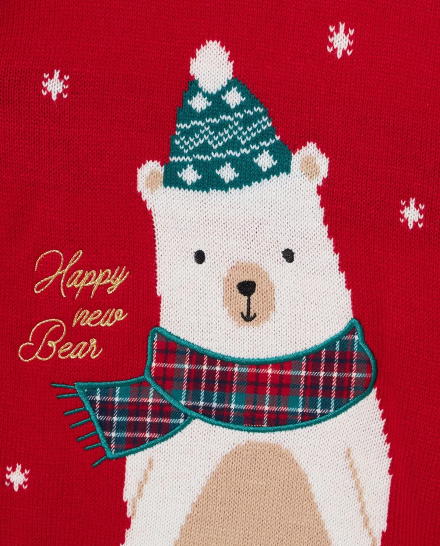 Blukids Youth Jacquard Sweater with Lurex Thread Embroidery for Boys - Stylish & Comfortable Knitwear