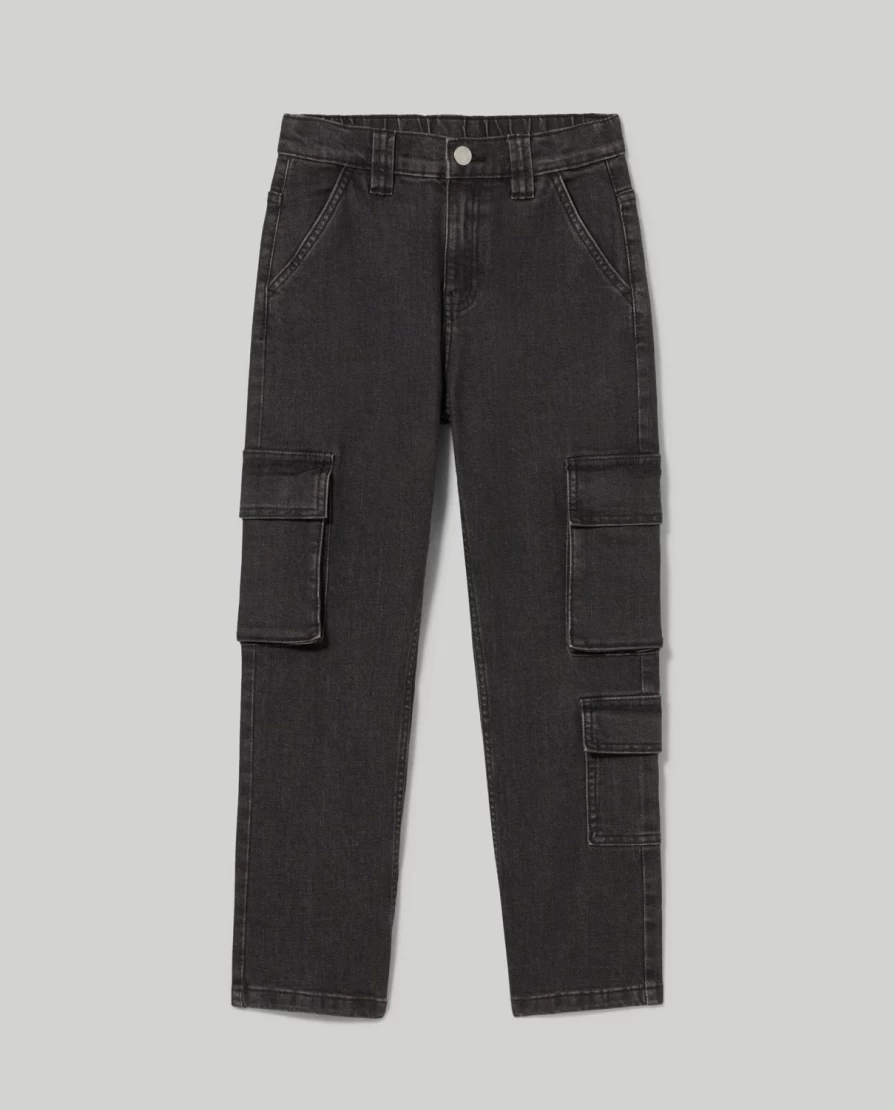 "Blukids Youth Stretch Cargo Denim Jeans for Boys"