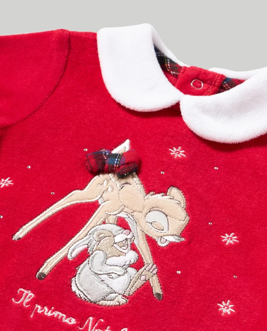 Blukids Baby Chenille Onesie with Embroidery - Soft & Cozy Unisex Infant Romper for Newborns